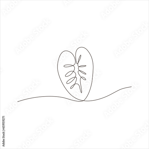 Continuous line art of taro leaves