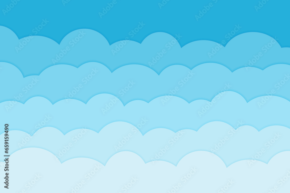 Blue sky and clouds abstract vector background