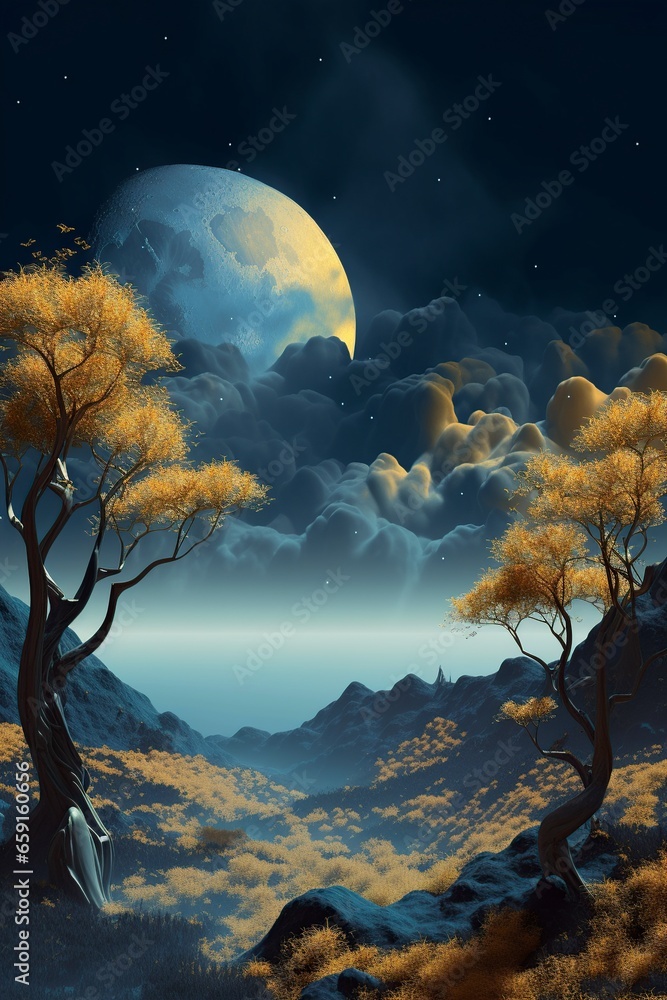Fotografie illustration, modern art landscape