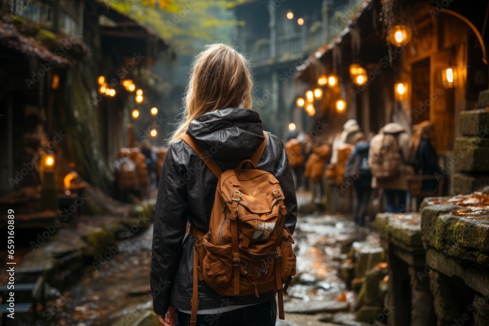 A traveler documenting their journey with a journal, capturing memories, and experiences during a solo trip, emphasizing the introspective side of tourism A traveler documenting their journey with a journal, capturing memories, and experiences during a solo trip, emphasizing the introspective side of tourism