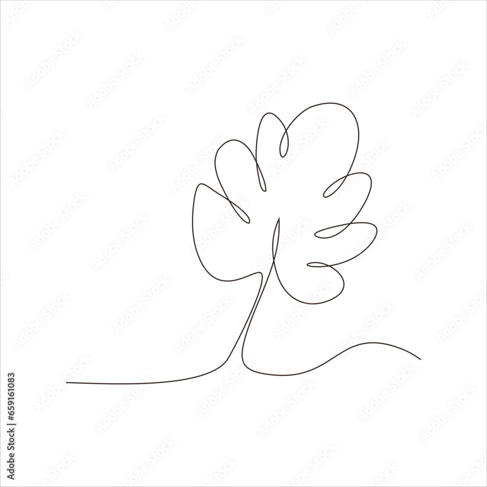 continuous line art of leaves continuous line art of leaves