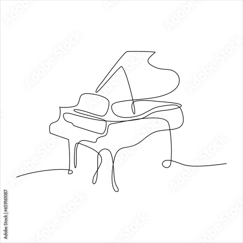 Continuous line art of piano music
