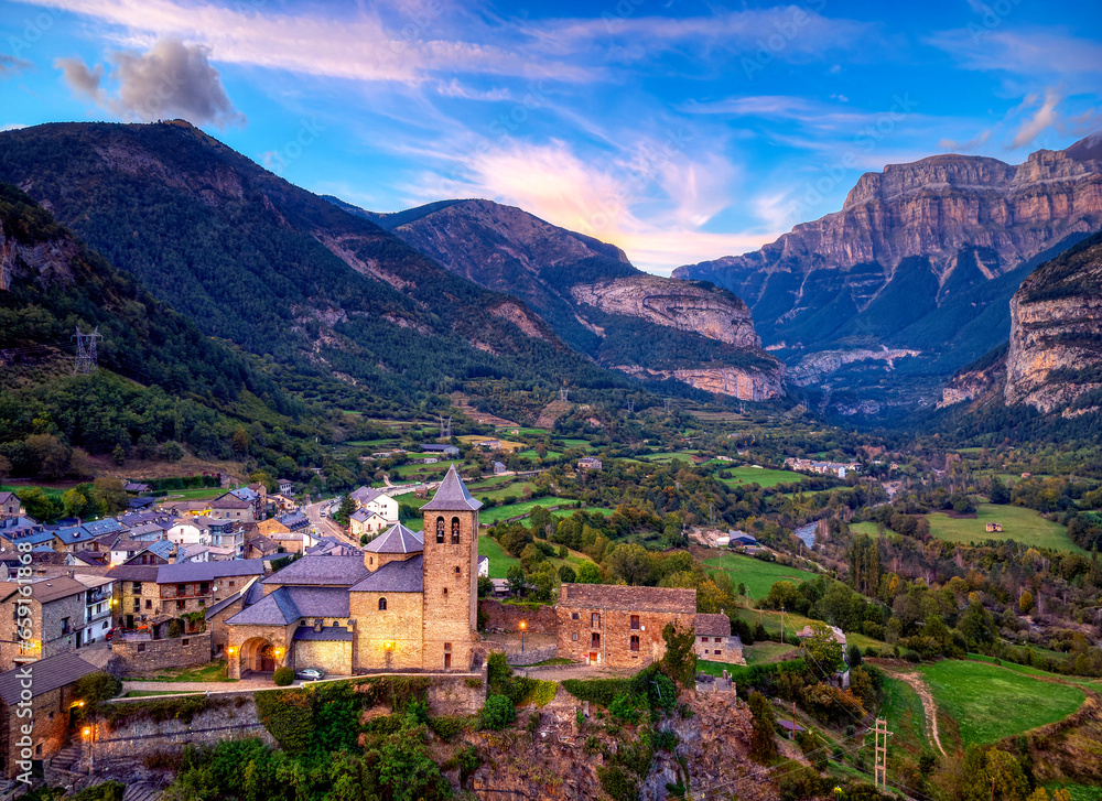 Torla-Ordesa and the Ordesa & Monte Perdido National Park in pyrenees Spain
