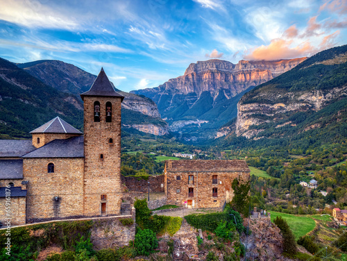 Torla-Ordesa and the Ordesa   Monte Perdido National Park in pyrenees Spain