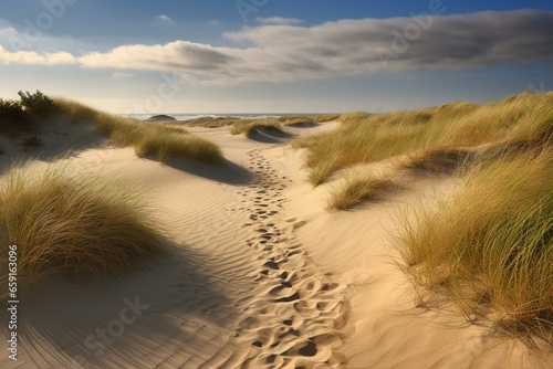 coastal sand dunes. Generative AI
