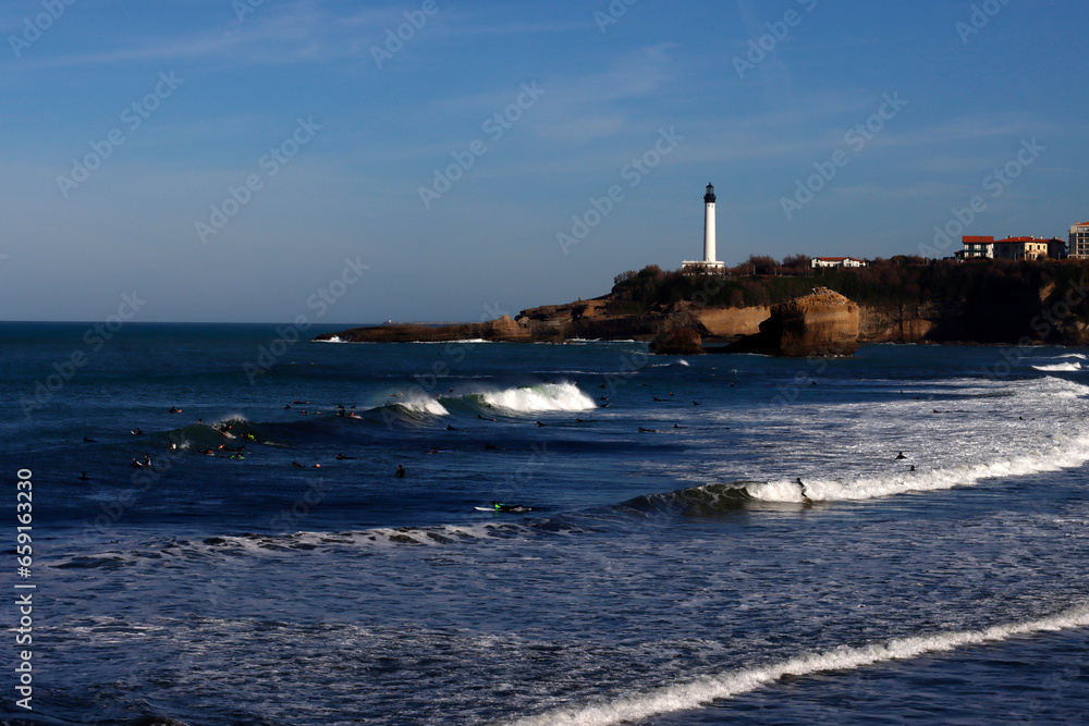 Beach of Biarritz in a sunny day