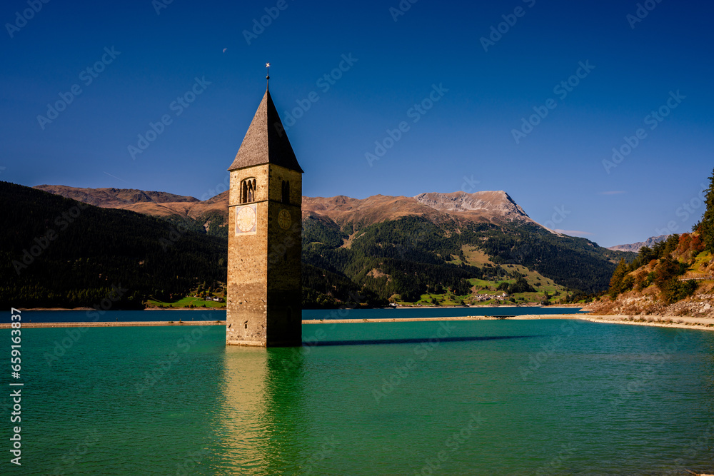 Kirchturm Graun im Vinschgau