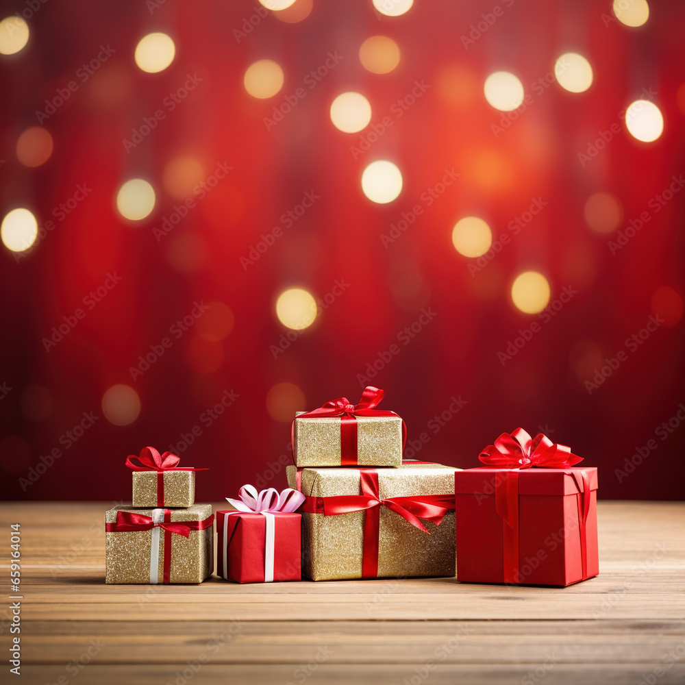 christmas gift boxes on red background christmas gift boxes on red background