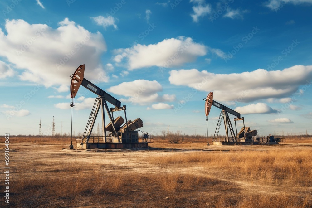 Oil pump and industry equipment. Generative AI Oil pump and industry equipment. Generative AI