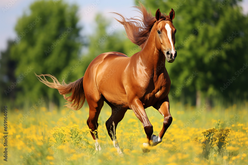 Horse Running Bay horse running on a meadow Horse Running Bay horse running on a meadow