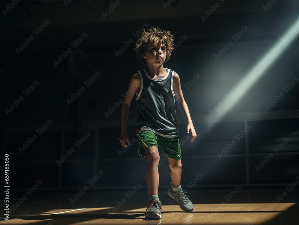 A child basketball player 