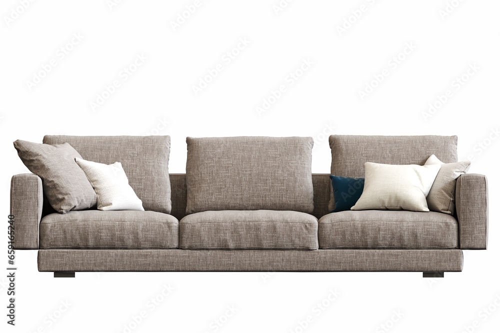 Fototapeta premium sofa isolated on white background, interior furniture, 3D illustration, cg render
