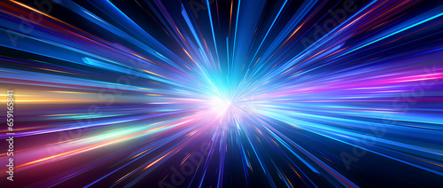 colorful glowing optical fiber geometric abstract lines