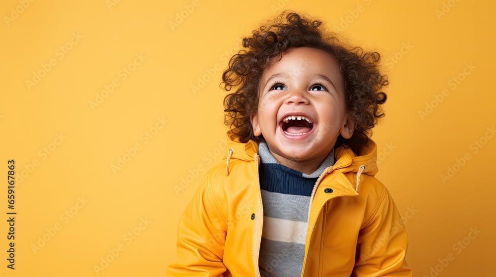 Happy young child, who is smiling and laughing, wearing bright clothes Happy young child, who is smiling and laughing, wearing bright clothes