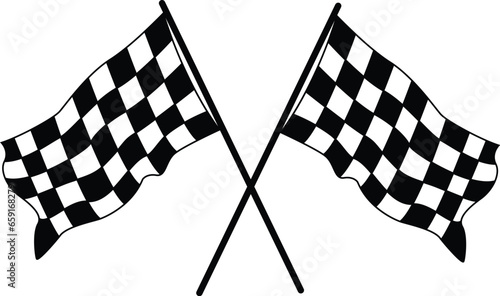 crossed double checkered raking flag single car motorcycle race flag Finnish line flag eps vector file 