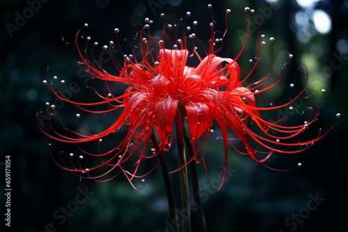 Red spider lily. Generative AI photo