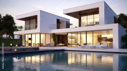 Modern house with pool  © Fred