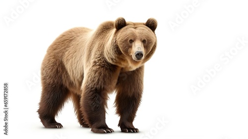 Brown bear on white background photo