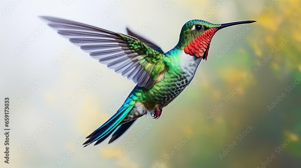Fototapeta premium Broad Billed Hummingbird Using different background