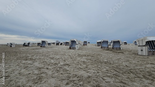 Strandkorb Pfahlbauten Sankt Peter-Ording Nordsee 