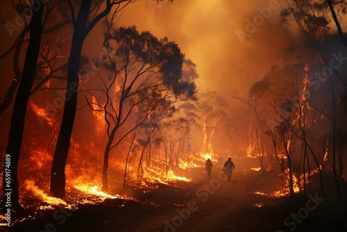 Wildfires in Australia fueled by wind and heat. Generative AI