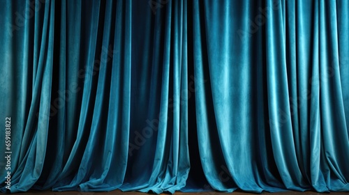 Blue velvet curtain stock photography