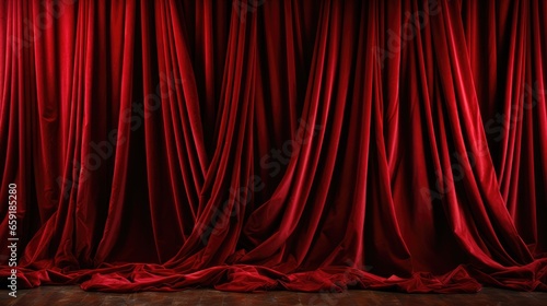 Red velvet curtain stock photography