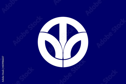 Prefecture Fukui flag vector illustration isolated. Japan prefecture symbol. 