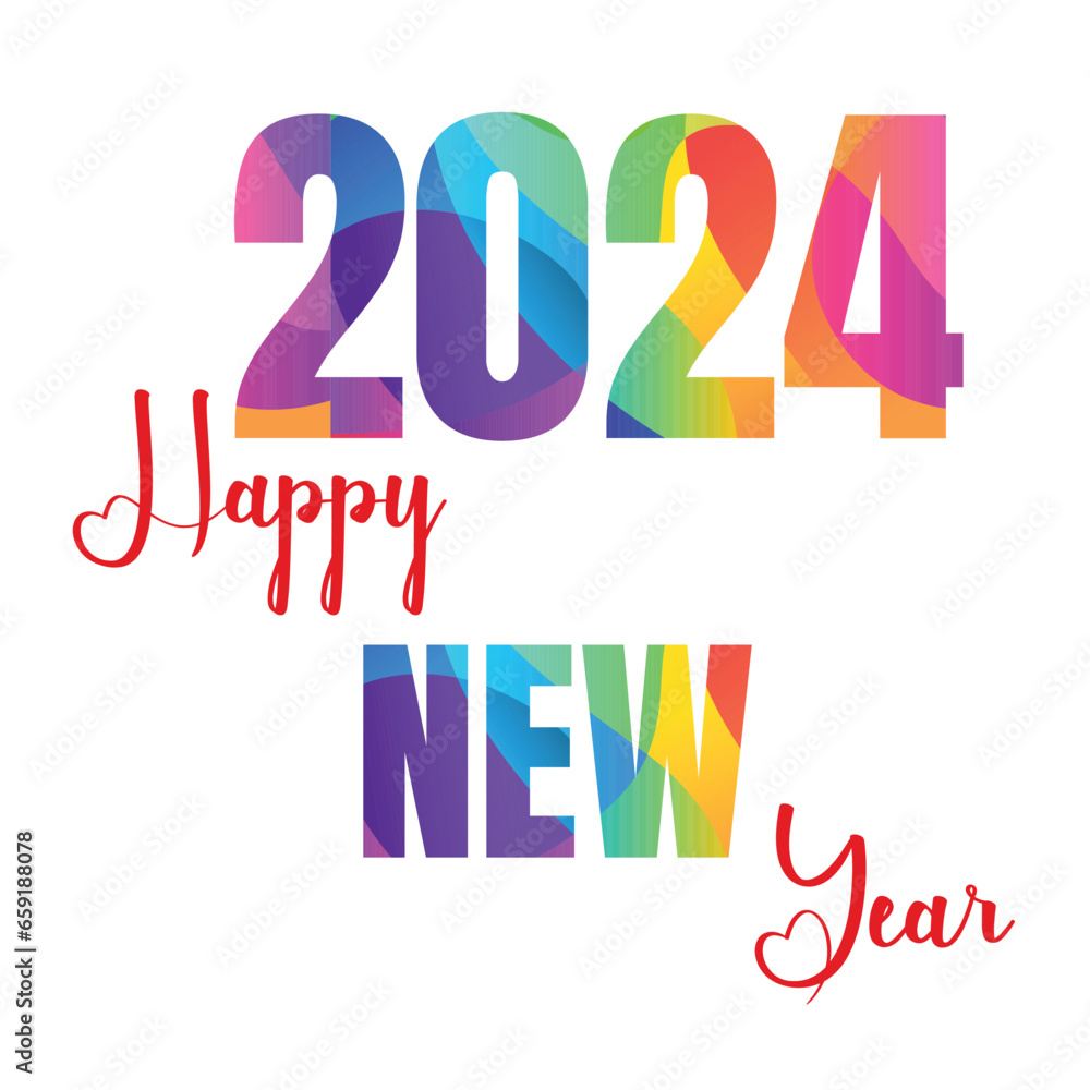 2024 Happy New Year greeting card, Vector New Year Eve colorful, 2024 2024 Happy New Year greeting card, Vector New Year Eve colorful, 2024