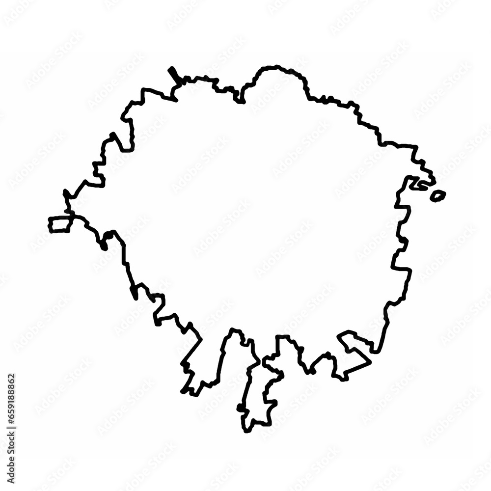 Outline of the City Milan, city limits, map cut out, Italy Outline of the City Milan, city limits, map cut out, Italy