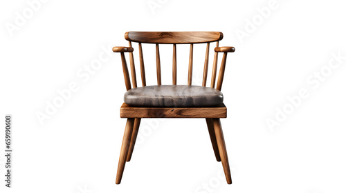 Simple wooden chair. Transparent image for product placement.