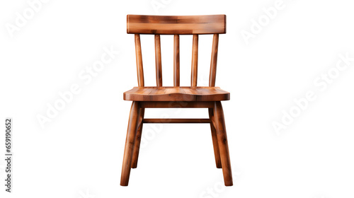 Simple wooden chair. Transparent image for product placement.