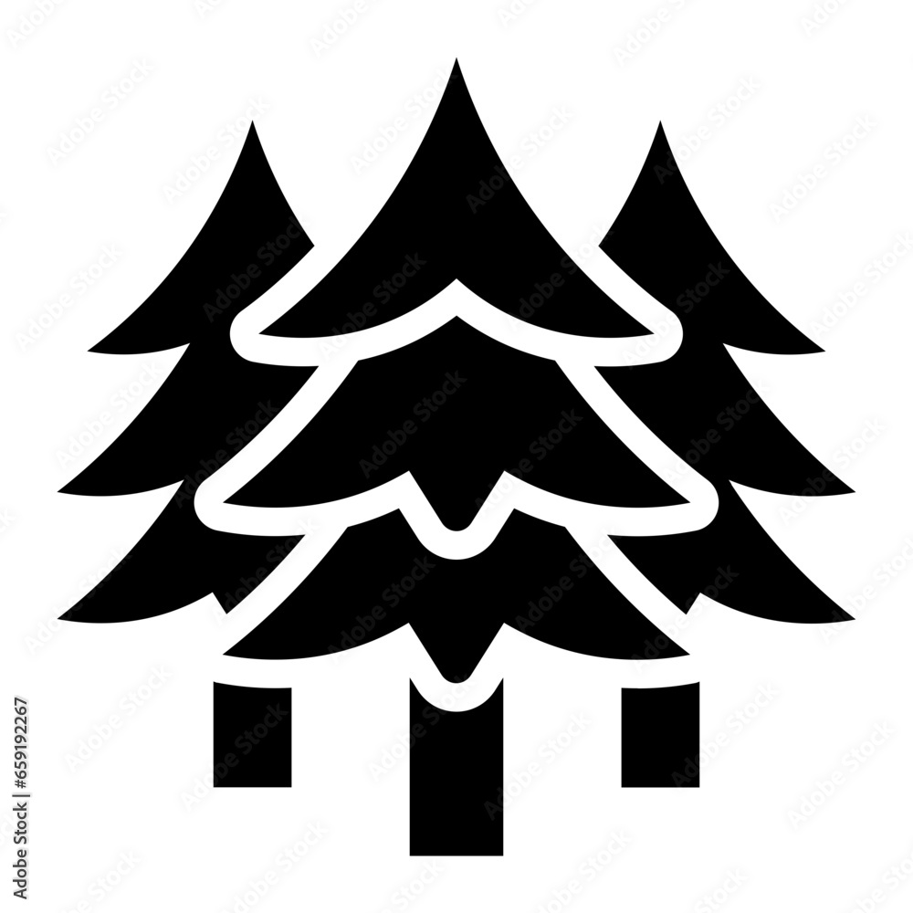 Obraz premium Pine Tree Nature solid glyph icon