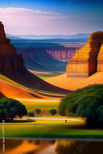 Beautiful valley painting _landscape