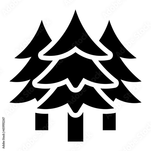 Pine Tree Nature solid glyph icon
