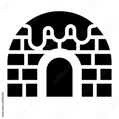Igloo eskimo home building solid glyph icon