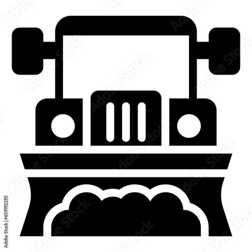 Snowplow Vehicle Truck solid glyph icon