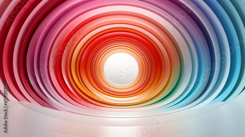 Circle composed of a vibrant rainbow of colors. Generative AI