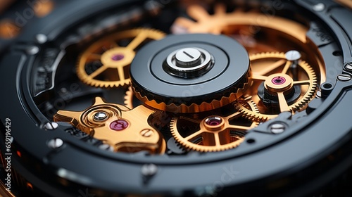 Wallpaper Mural Close-up of a gear showcasing its intricate mechanics. Generative AI Torontodigital.ca