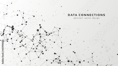 Abstract mesh vector background. Futuristic technology style card. Lines, point, planes in 3d space.