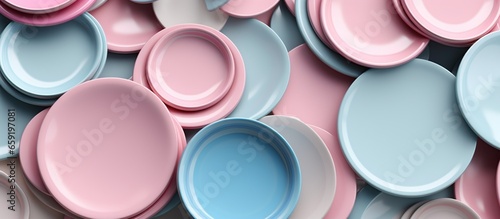 beautiful pink, blue and pink plates