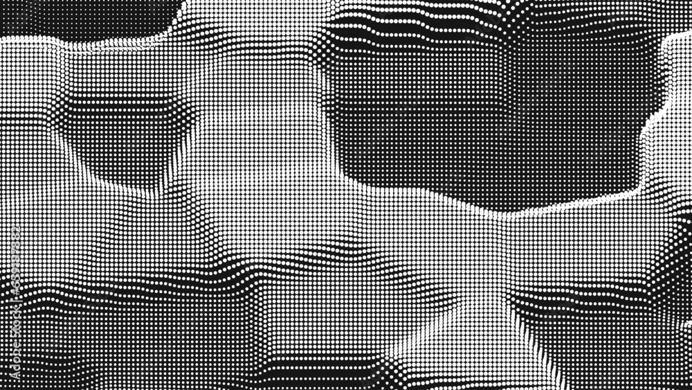 Fototapeta premium Point wave noise texture. Abstract dot background. Technological cyberspace background.
