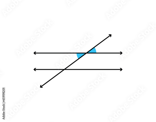 Vertical angles with parallel lines. Vector illustration.