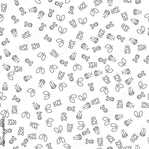 Lungs, Dropper, Nurse, Cancer Seamless Pattern for printing, wrapping, design, sites, shops, apps