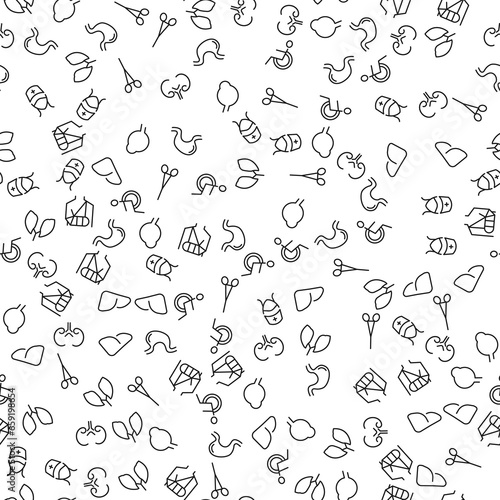 Eye, Liver, Kidneys, Surgery Seamless Pattern for printing, wrapping, design, sites, shops, apps