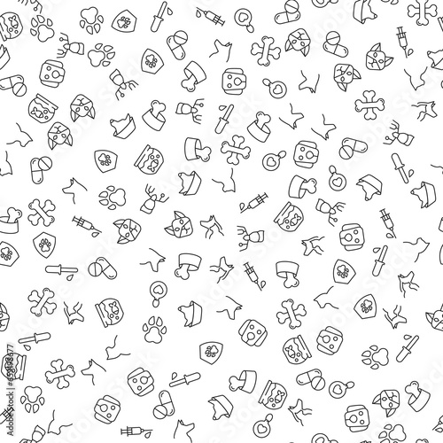 Dog, Cat, Fish, Paw Seamless Pattern for printing, wrapping, design, sites, shops, apps