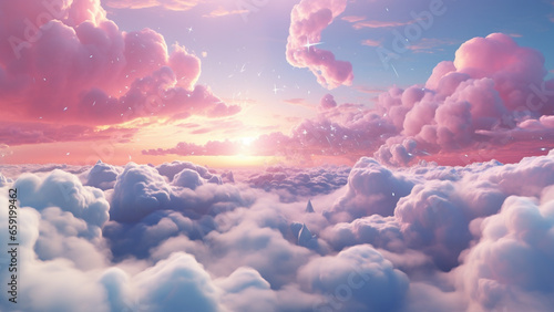 Pastel Sky: A Beautiful Blend of Soft Colors in the Clouds, Soft Hues of the Sky: A Pastel Palette in the Clouds.