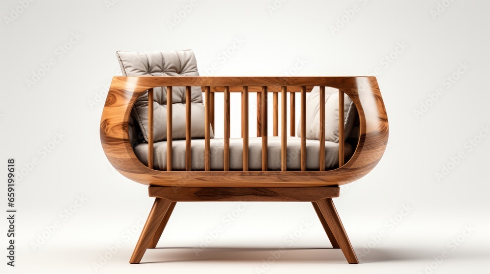Crib isolated on a transparent background. Generative AI Crib isolated on a transparent background. Generative AI