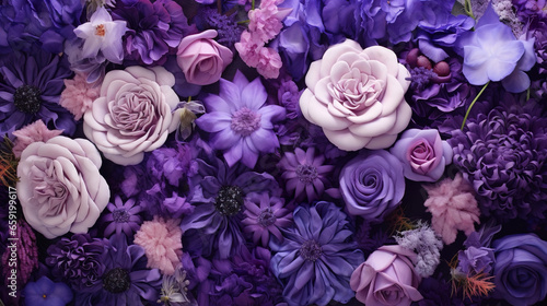 A backdrop of romantic violet flowers photo
