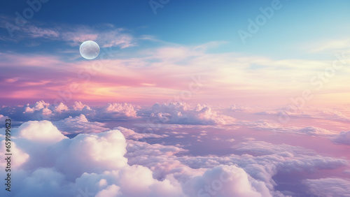 Pastel Sky: A Beautiful Blend of Soft Colors in the Clouds, Soft Hues of the Sky: A Pastel Palette in the Clouds.